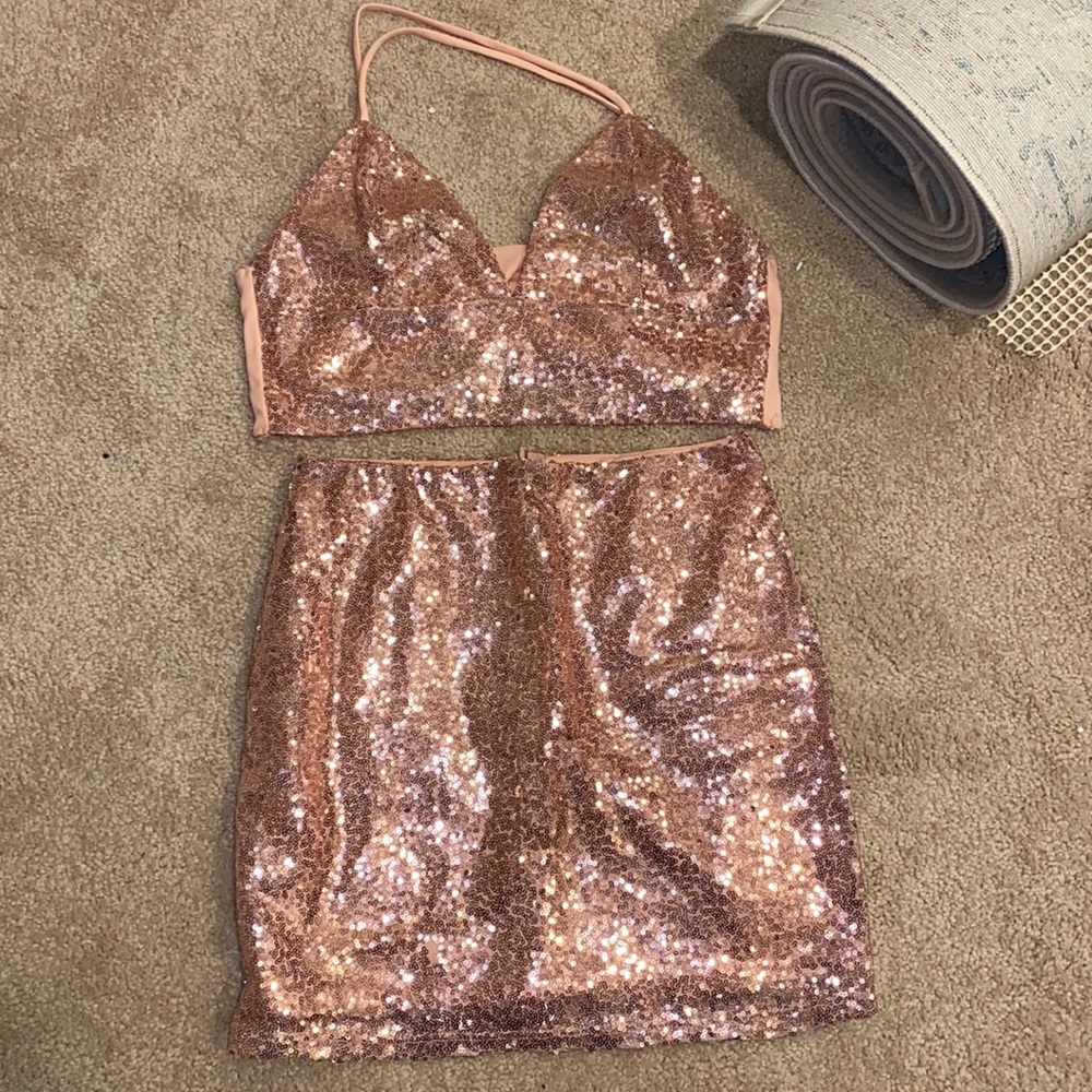 Pink two piece dress